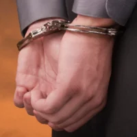 Arrested in handcuffs